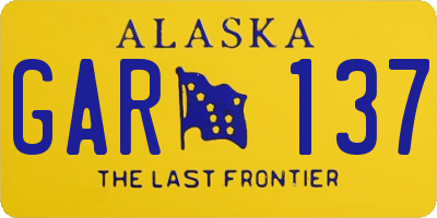 AK license plate GAR137