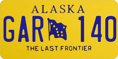 AK license plate GAR140