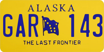 AK license plate GAR143