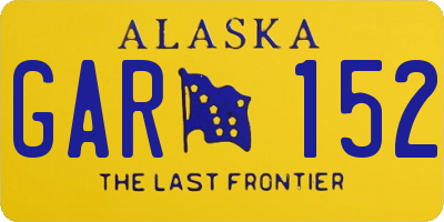 AK license plate GAR152
