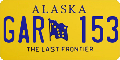 AK license plate GAR153