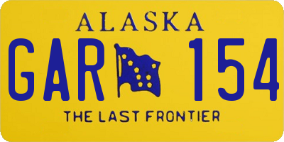 AK license plate GAR154