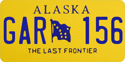 AK license plate GAR156