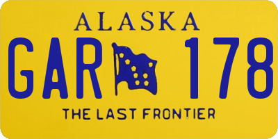 AK license plate GAR178