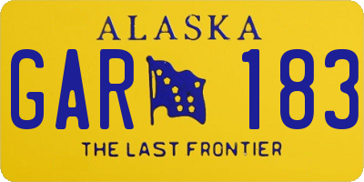 AK license plate GAR183