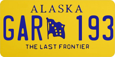 AK license plate GAR193