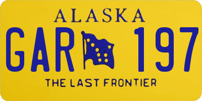 AK license plate GAR197