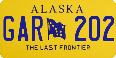 AK license plate GAR202