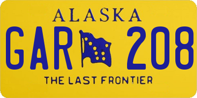 AK license plate GAR208