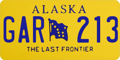 AK license plate GAR213