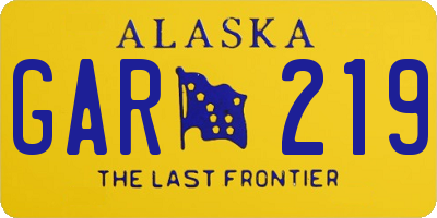 AK license plate GAR219