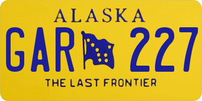 AK license plate GAR227