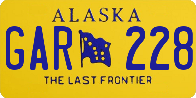 AK license plate GAR228