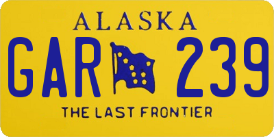 AK license plate GAR239