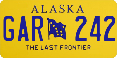 AK license plate GAR242