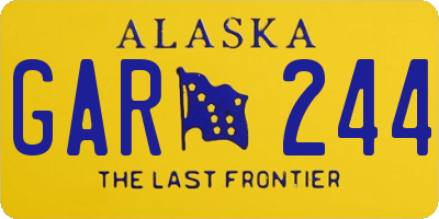 AK license plate GAR244