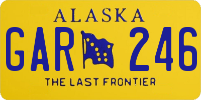 AK license plate GAR246