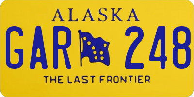 AK license plate GAR248