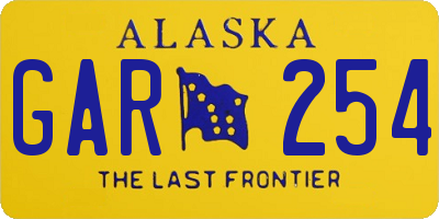 AK license plate GAR254