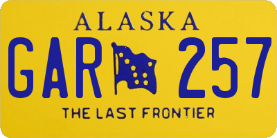 AK license plate GAR257