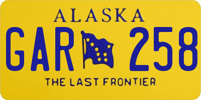 AK license plate GAR258