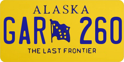 AK license plate GAR260