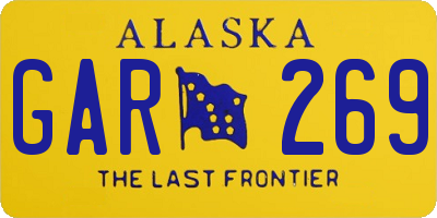 AK license plate GAR269