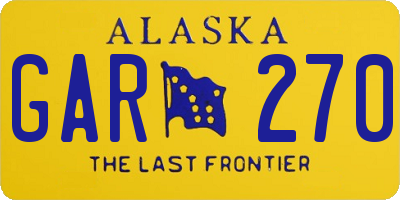 AK license plate GAR270