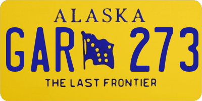 AK license plate GAR273