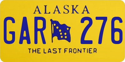 AK license plate GAR276