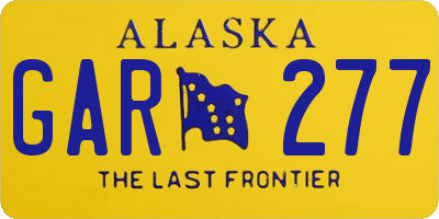 AK license plate GAR277