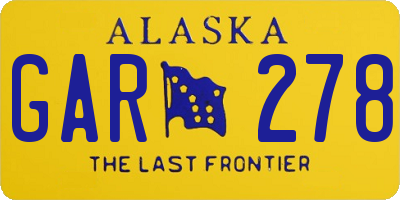 AK license plate GAR278
