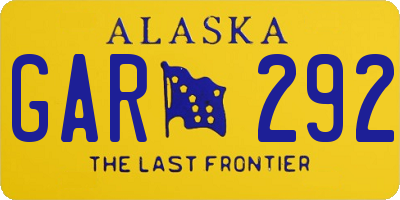 AK license plate GAR292