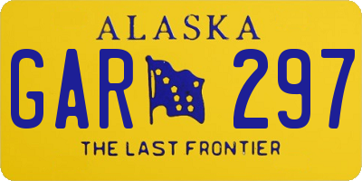 AK license plate GAR297