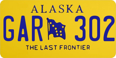 AK license plate GAR302