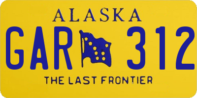 AK license plate GAR312