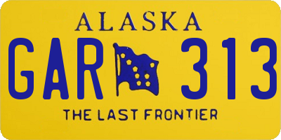 AK license plate GAR313