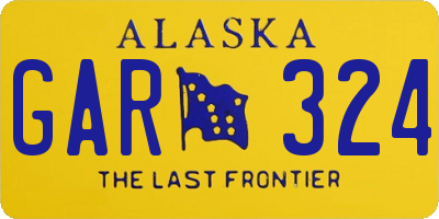 AK license plate GAR324
