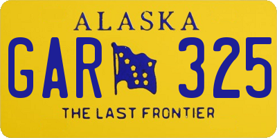 AK license plate GAR325