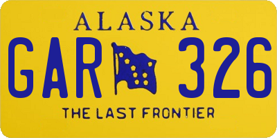 AK license plate GAR326