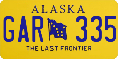 AK license plate GAR335
