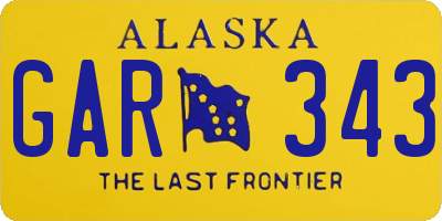 AK license plate GAR343