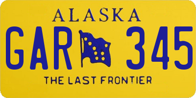 AK license plate GAR345