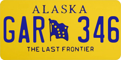 AK license plate GAR346