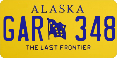 AK license plate GAR348