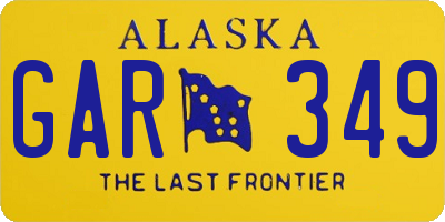 AK license plate GAR349