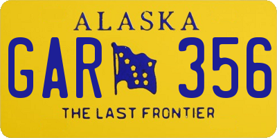 AK license plate GAR356