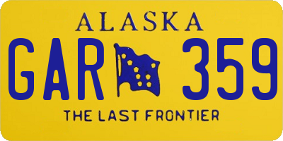 AK license plate GAR359