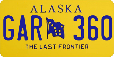 AK license plate GAR360