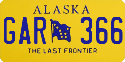 AK license plate GAR366